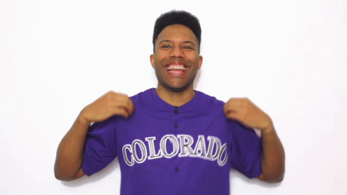 Man in Purple Colorado Jersey Smiling