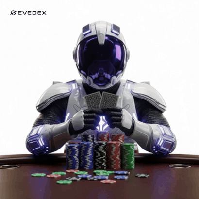 Man In Purple Helmet Holding Two Coins Evedex GIF