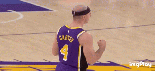 Man in Purple Lakers Jersey Number 4