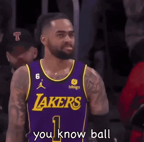 Man In Purple Lakers Jersey Says You Know Ball GIF