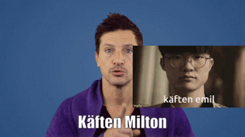 Man in Purple Robe Next to Kaften Milton Picture