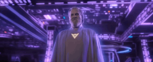 Man in Purple Robe Purple Background