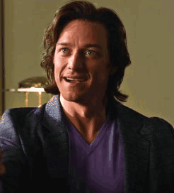 Man In Purple Shirt And Blue Jacket Smiling GIF