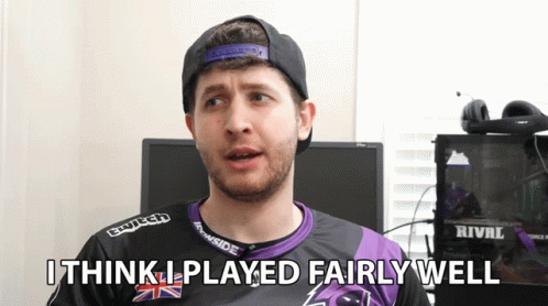 Man In Purple Shirt Saying I Think I Played Fairly Well GIF