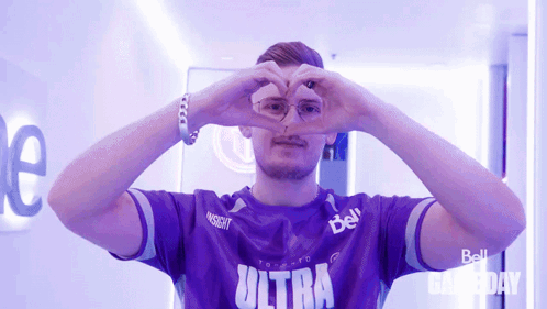 Man In Purple Shirt Saying Ultra GIF