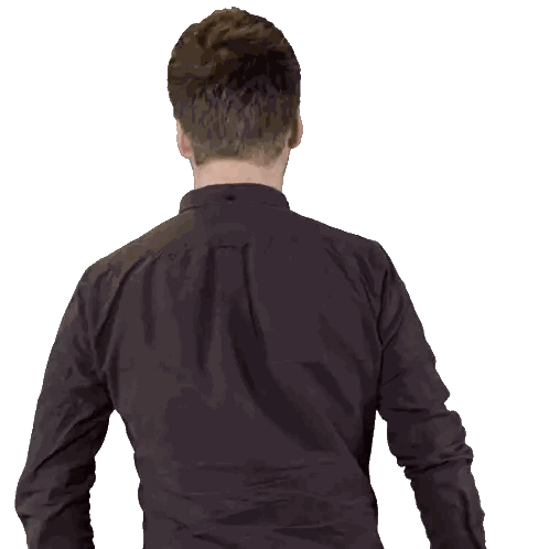 Man in Purple Shirt with Gold Logo