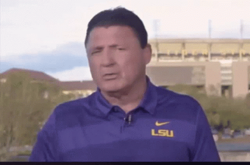 Man in Purple Shirt With LSU