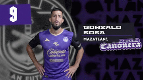 Man In Purple Shirt With Number 9 GIF