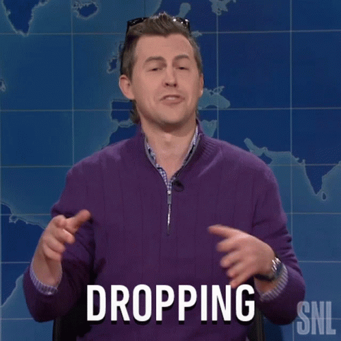 Man In Purple Sweater Dropping On SNL GIF