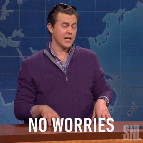 Man In Purple Sweater Saying No Worries GIF