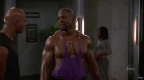 Man in Purple Tank Top Saying Indeed