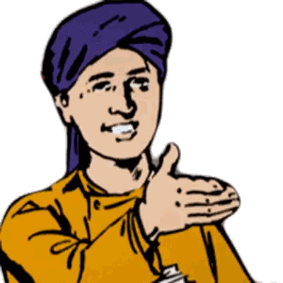 Man in Purple Turban Giving Thumbs Up