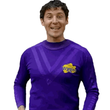 Man in Purple Wiggles Shirt