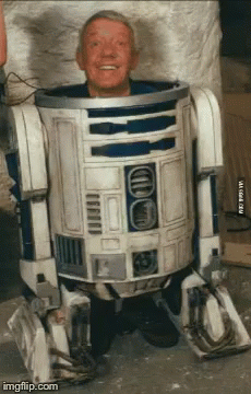 Man in R2D2 Costume Smiling