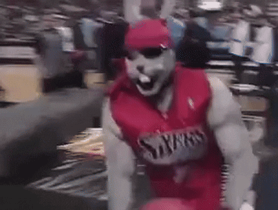 Man In Rabbit Costume Wearing Sixers Jersey GIF