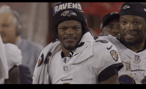 Man in Ravens Hat and Jersey