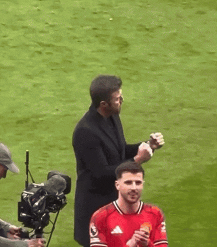 Man In Red Adidas Jersey Standing On Field GIF