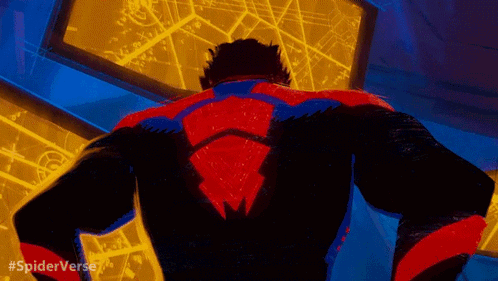 Man In Red And Blue Superhero Suit GIF