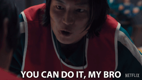 Man In Red And Green Vest Says You Can Do It My Bro GIF