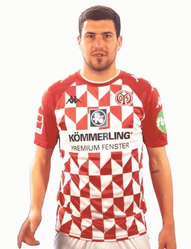 Man in Red and White Shirt Saying Kommerling Premium Fenster