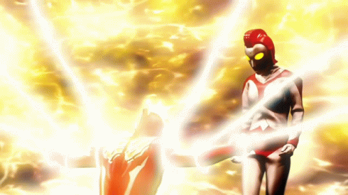 Man in Red and White Superhero Costume on Yellow Background