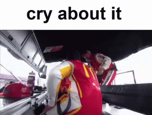 Man In Red And Yellow Jacket Number 1 Crying GIF