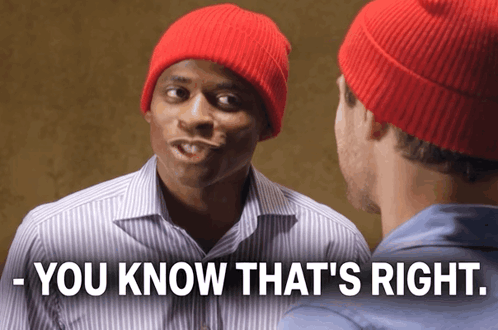 Man In Red Beanie Talks To Another Saying You Know That's Right GIF