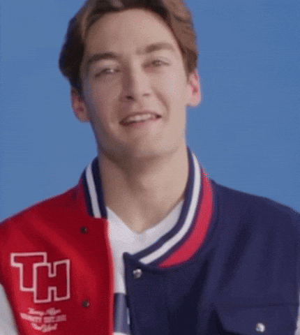 Man in Red-Blue Varsity Jacket with H