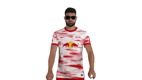 Man in Red Bull Jersey and Sunglasses