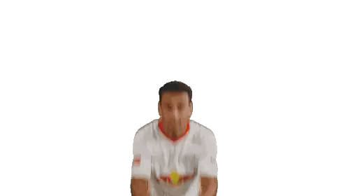 Man in Red Bull Jersey Celebrating