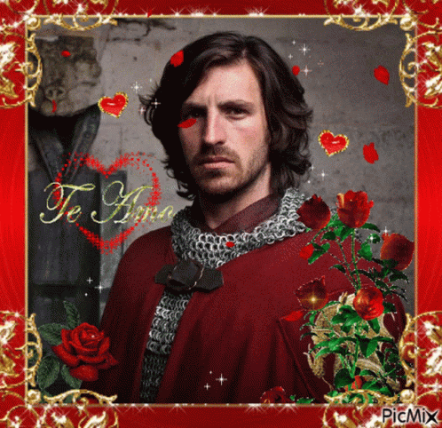 Man in Red Cape With Roses Te Amo