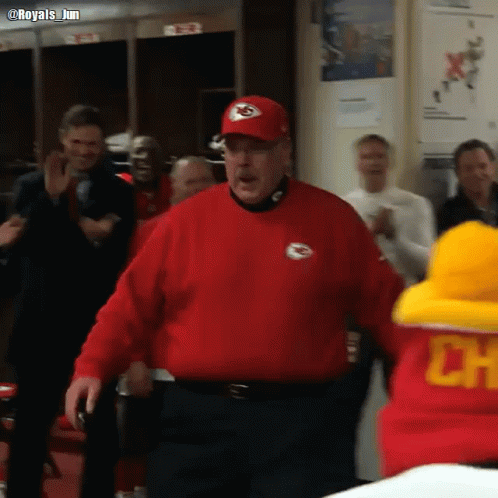 Man In Red Chiefs Sweatshirt GIF