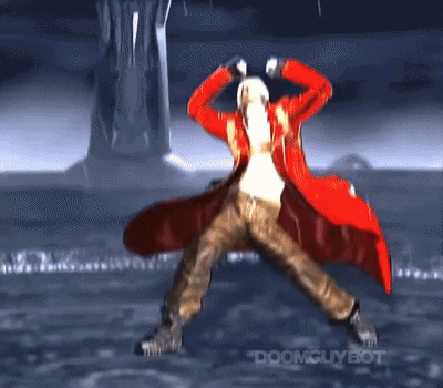 Man In Red Coat Dancing Doomguybot GIF