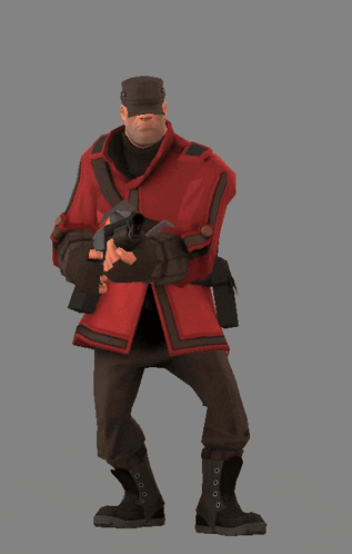 Man in Red Coat Saluting With Shotgun
