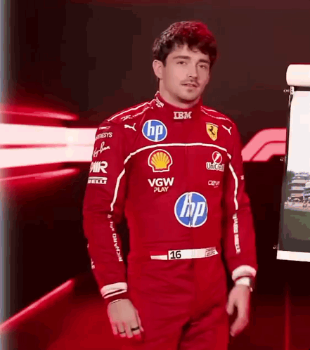 Man in Red Ferrari Racing Suit