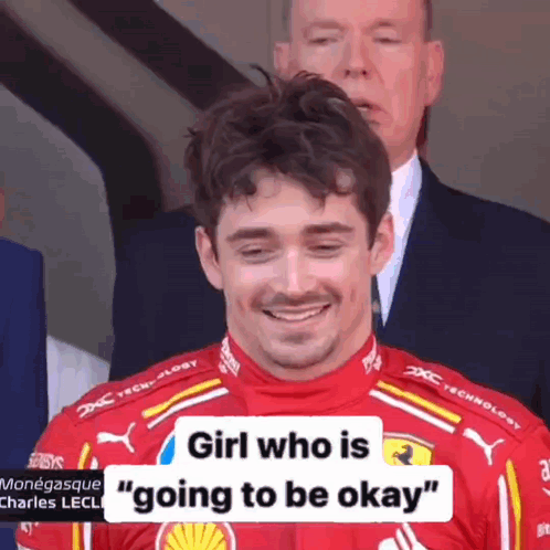 Man in Red Ferrari Shirt Girl Who Is Going to Be Okay
