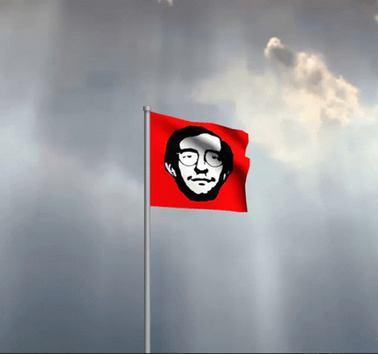Man In Red Flag GIF