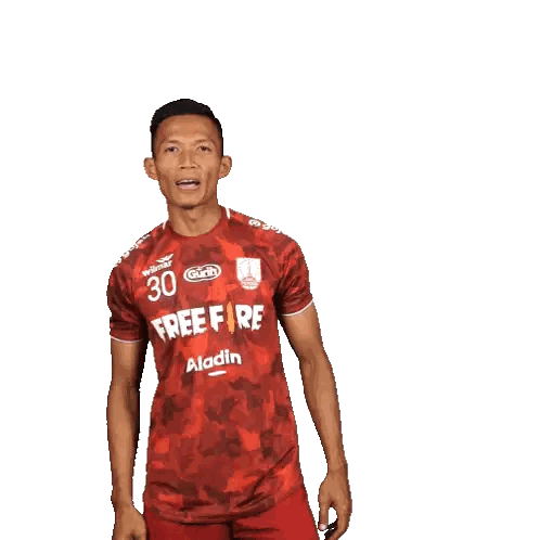 Man in Red Free Fire Jersey
