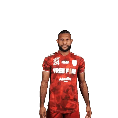 Man in Red Free Fire Shirt