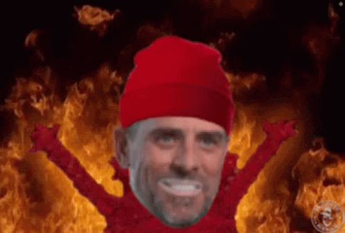 Man in Red Hat Facing Flames