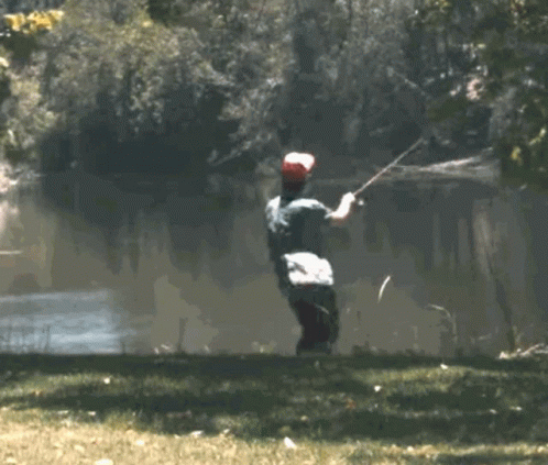 Man in Red Hat Fishing