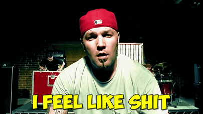 Man In Red Hat Saying I Feel Like Shit GIF