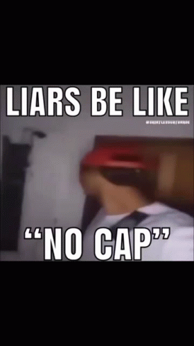 Man in Red Hat Sitting on Bed Liars Be Like No Cap