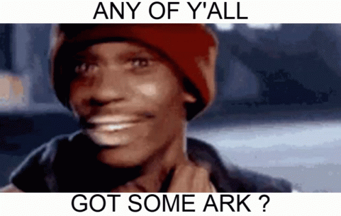 Man In Red Hat Smiling Any Of Y'all Got Some Ark GIF
