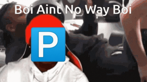 Man in Red Hat White Hoodie with Blue P on Face