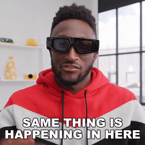 Man In Red Hoodie And Sunglasses Saying Same Thing GIF