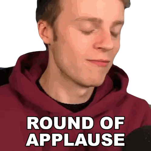Man in Red Hoodie Round of Applause