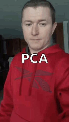 Man in Red Hoodie with PCA on Face