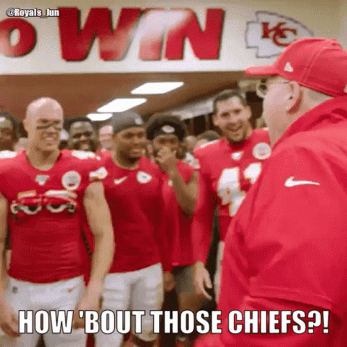 Man in Red Jacket and Chiefs Hat