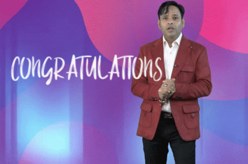 Man in Red Jacket Congratulations
